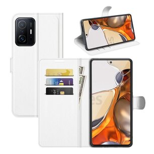 Xiaomi 11T / Xiaomi 11T Pro Hoesje, MobyDefend Kunstleren Wallet Book Case, Wit