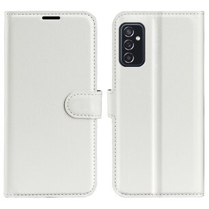 Samsung Galaxy M52 Hoesje, MobyDefend Kunstleren Wallet Book Case, Wit