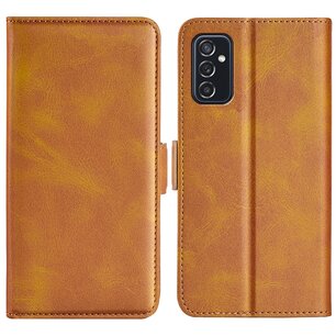 Samsung Galaxy M52 Hoesje, MobyDefend Luxe Wallet Book Case (Sluiting Zijkant), Lichtbruin