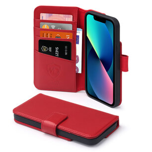 iPhone 13 Mini Hoesje, Luxe MobyDefend Wallet Bookcase, Rood