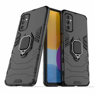 Samsung Galaxy M52 Hoesje, MobyDefend Dubbelgelaagde Pantsercase Met Standaard, Zwart