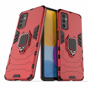 Samsung Galaxy M52 Hoesje, MobyDefend Dubbelgelaagde Pantsercase Met Standaard, Rood