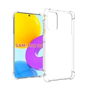 Samsung Galaxy M52 Hoesje, MobyDefend Transparante Shockproof TPU Gelcase, Verstevigde Hoeken, Volledig Doorzichtig