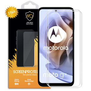 2-Pack Motorola Moto G31 / Moto G41 Screenprotectors, MobyDefend Case-Friendly Gehard Glas Screensavers