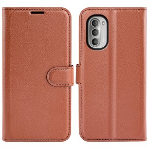 Motorola Moto G51 Hoesje, MobyDefend Kunstleren Wallet Book Case, Bruin
