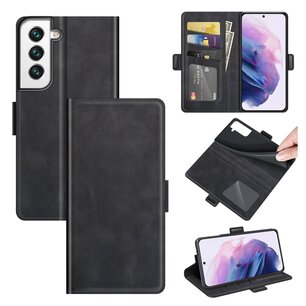 Samsung Galaxy S22 Plus (S22+) Hoesje, MobyDefend Luxe Wallet Book Case (Sluiting Zijkant), Zwart