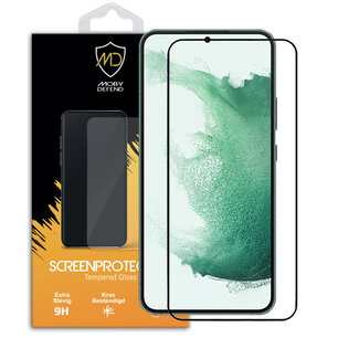 Samsung Galaxy S22 Plus (S22+) Screenprotector - MobyDefend Screensaver Met Zwarte Randen - Gehard Glas 