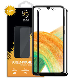 2-Pack Samsung Galaxy A33 Screenprotectors - MobyDefend Screensavers Met Zwarte Randen - Gehard Glas 