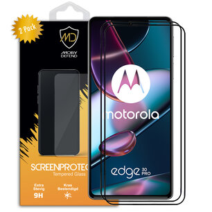 2-Pack Motorola Edge 30 Pro Screenprotectors - MobyDefend Screensaver Met Zwarte Randen - Gehard Glas