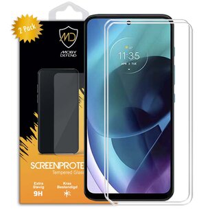 2-Pack Motorola Moto G71 Screenprotectors, MobyDefend Case-Friendly Gehard Glas Screensavers