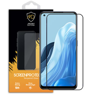 Oppo Find X5 Lite Screenprotector, MobyDefend Gehard Glas Screensaver, Zwarte Randen