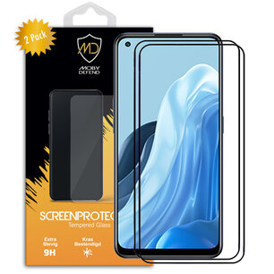 2-Pack Oppo Find X5 Lite Screenprotectors, MobyDefend Gehard Glas Screensavers, Zwarte Randen
