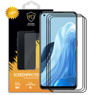3-Pack Oppo Find X5 Lite Screenprotectors, MobyDefend Gehard Glas Screensavers, Zwarte Randen