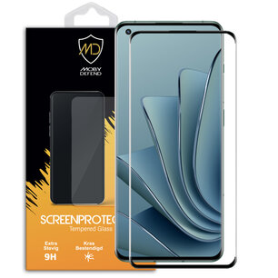 OnePlus 10 Pro Screenprotector, MobyDefend Gehard Glas Screensaver, Zwarte Randen