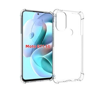 Motorola Moto G71 Hoesje, MobyDefend Transparante Shockproof TPU Gelcase, Verstevigde Hoeken, Volledig Doorzichtig