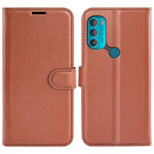 Motorola Moto G71 Hoesje, MobyDefend Kunstleren Wallet Book Case, Bruin