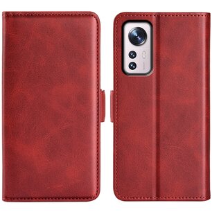 Xiaomi 12 / 12X Hoesje, MobyDefend Luxe Wallet Book Case (Sluiting Zijkant), Rood