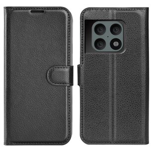 OnePlus 10 Pro Hoesje, MobyDefend Kunstleren Wallet Book Case, Zwart