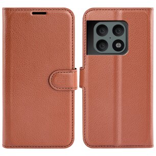 OnePlus 10 Pro Hoesje, MobyDefend Kunstleren Wallet Book Case, Bruin