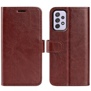 Samsung Galaxy A73 Hoesje, MobyDefend Wallet Book Case (Sluiting Achterkant), Bruin