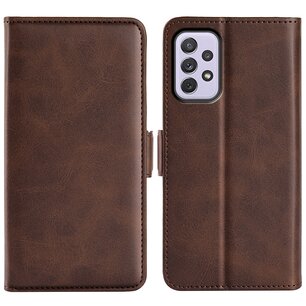 Samsung Galaxy A73 Hoesje, MobyDefend Luxe Wallet Book Case (Sluiting Zijkant), Bruin