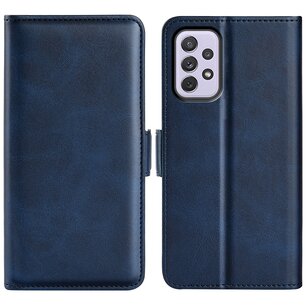 Samsung Galaxy A73 Hoesje, MobyDefend Luxe Wallet Book Case (Sluiting Zijkant), Blauw