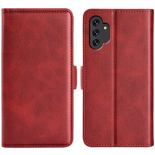 Samsung Galaxy A13 (4G) Hoesje, MobyDefend Luxe Wallet Book Case (Sluiting Zijkant), Rood