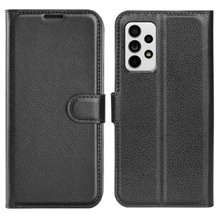 Samsung Galaxy A33 Hoesje, MobyDefend Kunstleren Wallet Book Case, Zwart