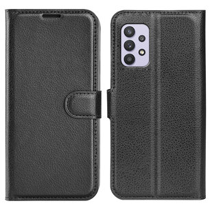 Samsung Galaxy A53 Hoesje, MobyDefend Kunstleren Wallet Book Case, Zwart