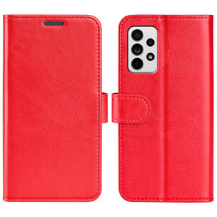 Samsung Galaxy A53 Hoesje, MobyDefend Wallet Book Case (Sluiting Achterkant), Rood