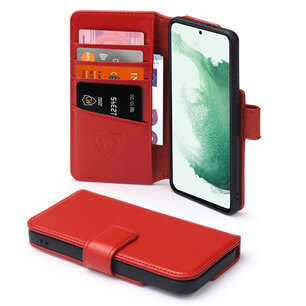 Samsung Galaxy S22 Plus (S22+) Hoesje, Luxe MobyDefend Wallet Bookcase, Rood