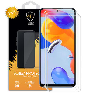 3-Pack Xiaomi Redmi Note 11 Pro / Note 11 Pro 5G / Note 11 Pro+ Screenprotectors, MobyDefend Case-Friendly Gehard Glas Screensavers