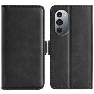Motorola Edge 30 Pro Hoesje, MobyDefend Luxe Wallet Book Case (Sluiting Zijkant), Zwart