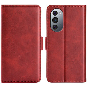 Motorola Edge 30 Pro Hoesje, MobyDefend Luxe Wallet Book Case (Sluiting Zijkant), Rood