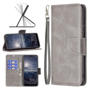 Nokia G11 / Nokia G21 Hoesje, MobyDefend Wallet Book Case Met Koord, Grijs