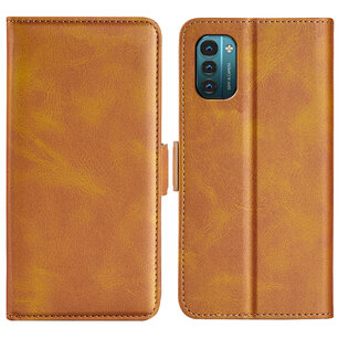 Nokia G11 / Nokia G21 Hoesje, MobyDefend Luxe Wallet Book Case (Sluiting Zijkant), Lichtbruin