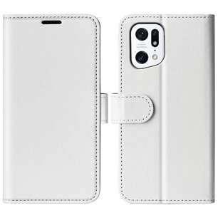 Oppo Find X5 Hoesje, MobyDefend Wallet Book Case (Sluiting Achterkant), Wit