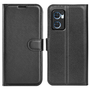Oppo Find X5 Lite Hoesje, MobyDefend Kunstleren Wallet Book Case (Sluiting Voorkant), Zwart
