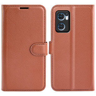 Oppo Find X5 Lite Hoesje, MobyDefend Kunstleren Wallet Book Case (Sluiting Voorkant), Bruin