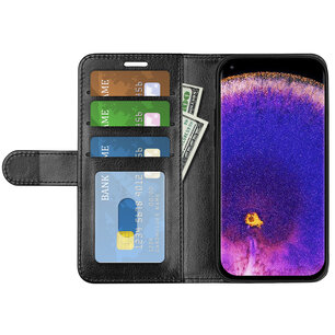 Oppo Find X5 Lite Hoesje, MobyDefend Wallet Book Case (Sluiting Achterkant), Zwart