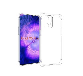 Oppo Find X5 Pro Hoesje, MobyDefend Transparante Shockproof TPU Gelcase, Verstevigde Hoeken, Volledig Doorzichtig