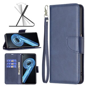 Oppo Find X5 Pro Hoesje, MobyDefend Wallet Book Case Met Koord, Blauw