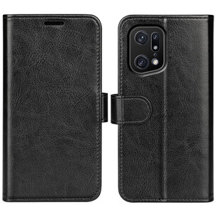 Oppo Find X5 Pro Hoesje, MobyDefend Wallet Book Case (Sluiting Achterkant), Zwart