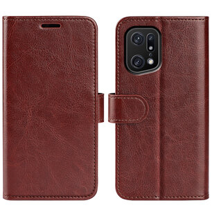 Oppo Find X5 Pro Hoesje - MobyDefend Wallet Book Case (Sluiting Achterkant) - Bruin
