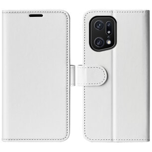 Oppo Find X5 Pro Hoesje, MobyDefend Wallet Book Case (Sluiting Achterkant), Wit