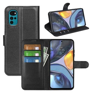 Motorola Moto G22 Hoesje, MobyDefend Kunstleren Wallet Book Case (Sluiting Voorkant), Zwart