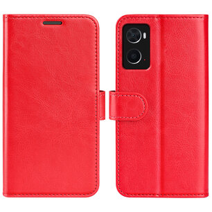 Oppo A76 / Oppo A96 Hoesje - MobyDefend Wallet Book Case (Sluiting Achterkant) - Rood