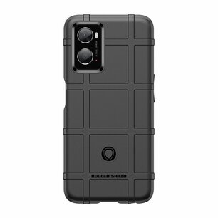 Oppo A76 / Oppo A96 Hoesje, Rugged Shield TPU Gelcase, Zwart