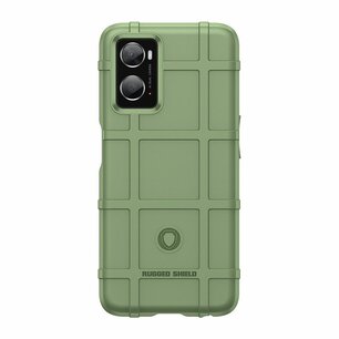 Oppo A76 / Oppo A96 Hoesje, Rugged Shield TPU Gelcase, Groen