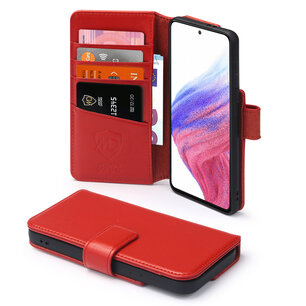 Samsung Galaxy A53 Hoesje, Luxe MobyDefend Wallet Bookcase, Rood